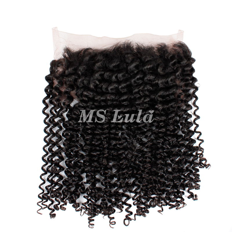 Virgin Hair Kinky Curly 360 Lace Frontal Closure 13.5x4x2 With Adjustable Strap - 图片 5